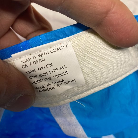 Vintage Nylon Hat Cap Snapback Blue Trucker Rope MFP Mohawk Propane Acid Washed - Picture 8 of 8